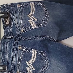Vintage miss me straight  leg size30 blue jean white stitch pocket detail